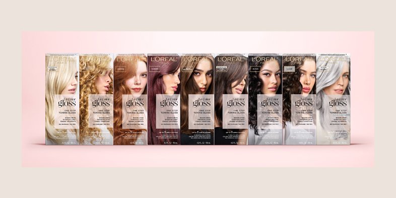 A picture of different Color Gloss hair colors